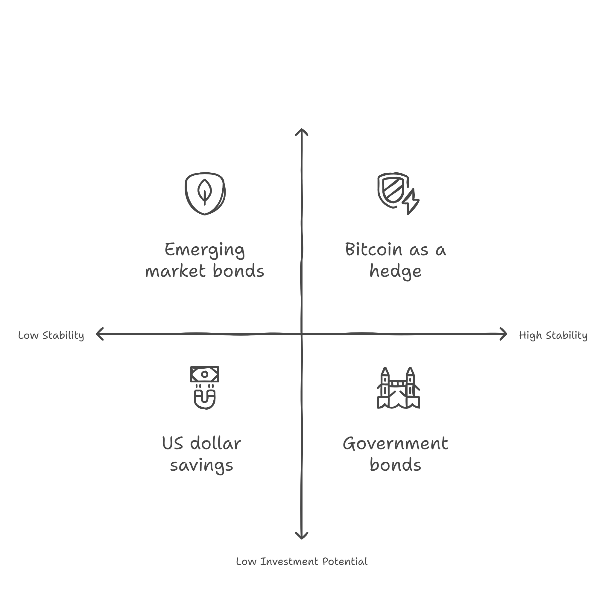 Visual representation of the US dollar collapse  and rising Bitcoin